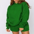 thumbnail image 2 of Casual Solid Color Hooded Sweatshirt and Loose Shorts Set for Women, 2 of 6