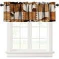thumbnail image 1 of Vintage Fur Patchwork Curtains Valance,Western Farm Animal Cow Fur Pattern Patchwork Valance,Home Kitchen Living Room Decor Window Valance,1 Panel 54" x 18", 1 of 5