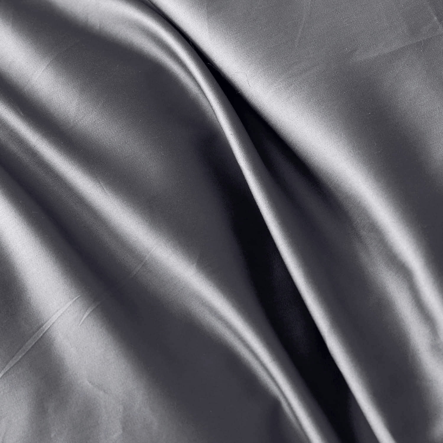 PURE ERA Long Staple Cotton Duvet Cover Pillow Shams Set 800TC Bedding Sateen Silky Soft Luster Urban Gray Queen