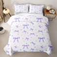 thumbnail image 2 of Erosebridal Kawaii Watercolor Bowknot Twin Quilt Set for Girls Women, Purple Cute Stars Twin Coverlet Set, 2-Piece, 2 of 7