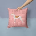thumbnail image 2 of Greyhound Checkerboard Pink Fabric Decorative Pillow, 2 of 4