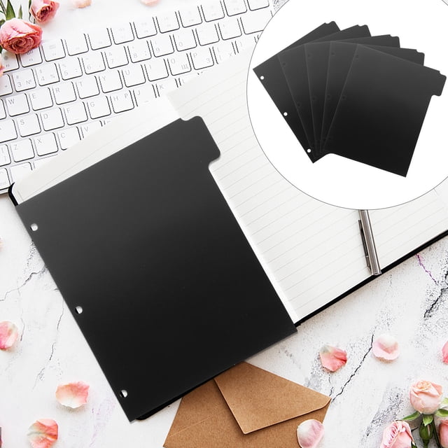 unbranded Divisores Plásticos Con Pestañas Para Archivador Negro Resistente Y Duradero