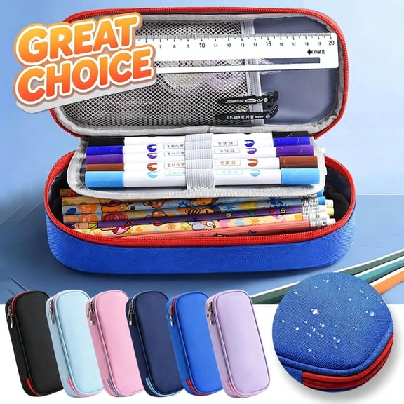 High Capacity Pencil Case, Aesthetic Big Pencil Bag Pouch Box Organizer Pen Case with Zipper, Kawaii Stationery Storage and Organizer, Classroom Office Supplies for Teen and Adult