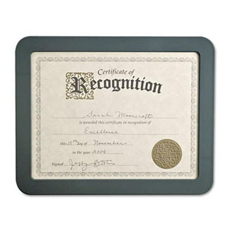 Universal 08168 Recycled Plastic Cubicle Certificate Holder 12.5 x 10 Charcoal