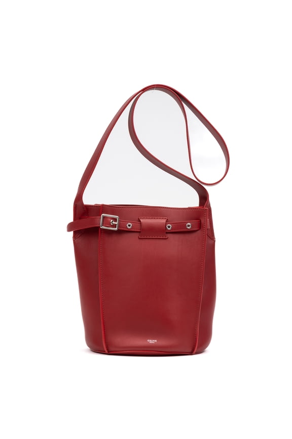 Pre-Owned Celine Red Long Strap Big Bucket Shoulder Bag Soft Leather