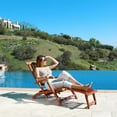 XNGGNG Luxurious Malibu Outdoor Wooden Folding Steamer Lounge Chair for