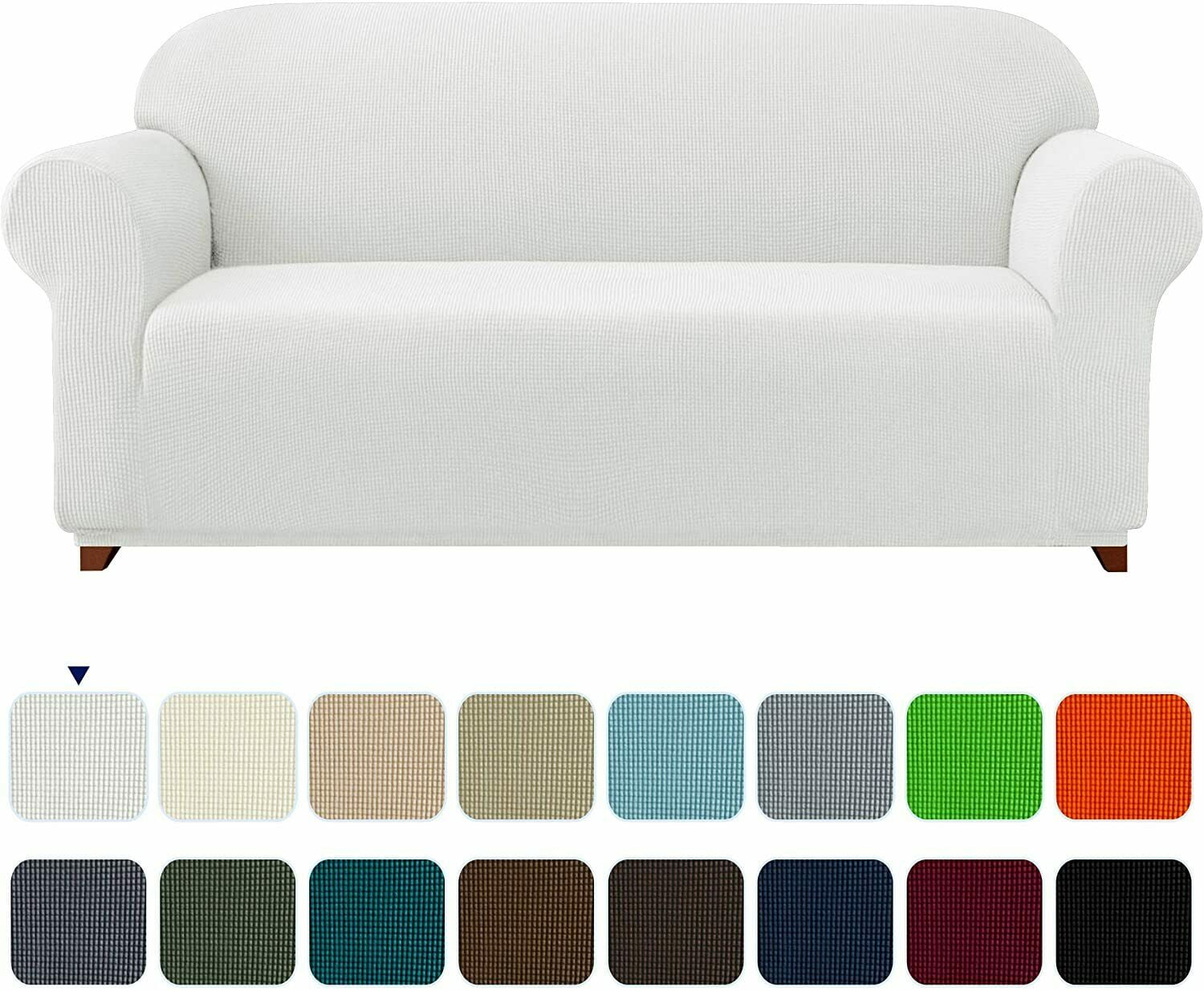 Subrtex 1Piece Stretch Sofa Slipcover Non Slip Couch Cover (Sofa, Off