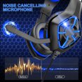 thumbnail image 4 of Gaming Headset Fit for PS4/PS5, PC, Xbox One, Nintendo Switch, EEEkit Stereo Gaming Headphones with Mic Noise Canceling, Memory Earmuffs, LED Lights, 3.5mm Over-Ear Headphones for Mac, Laptop, 4 of 9