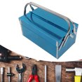 thumbnail image 1 of Caja de almacenamiento de bandeja de capas, caja de almacenamiento de herramientas plegable de 2 capas y 3 bandejas con asa Resultados impresionantes, 1 of 14