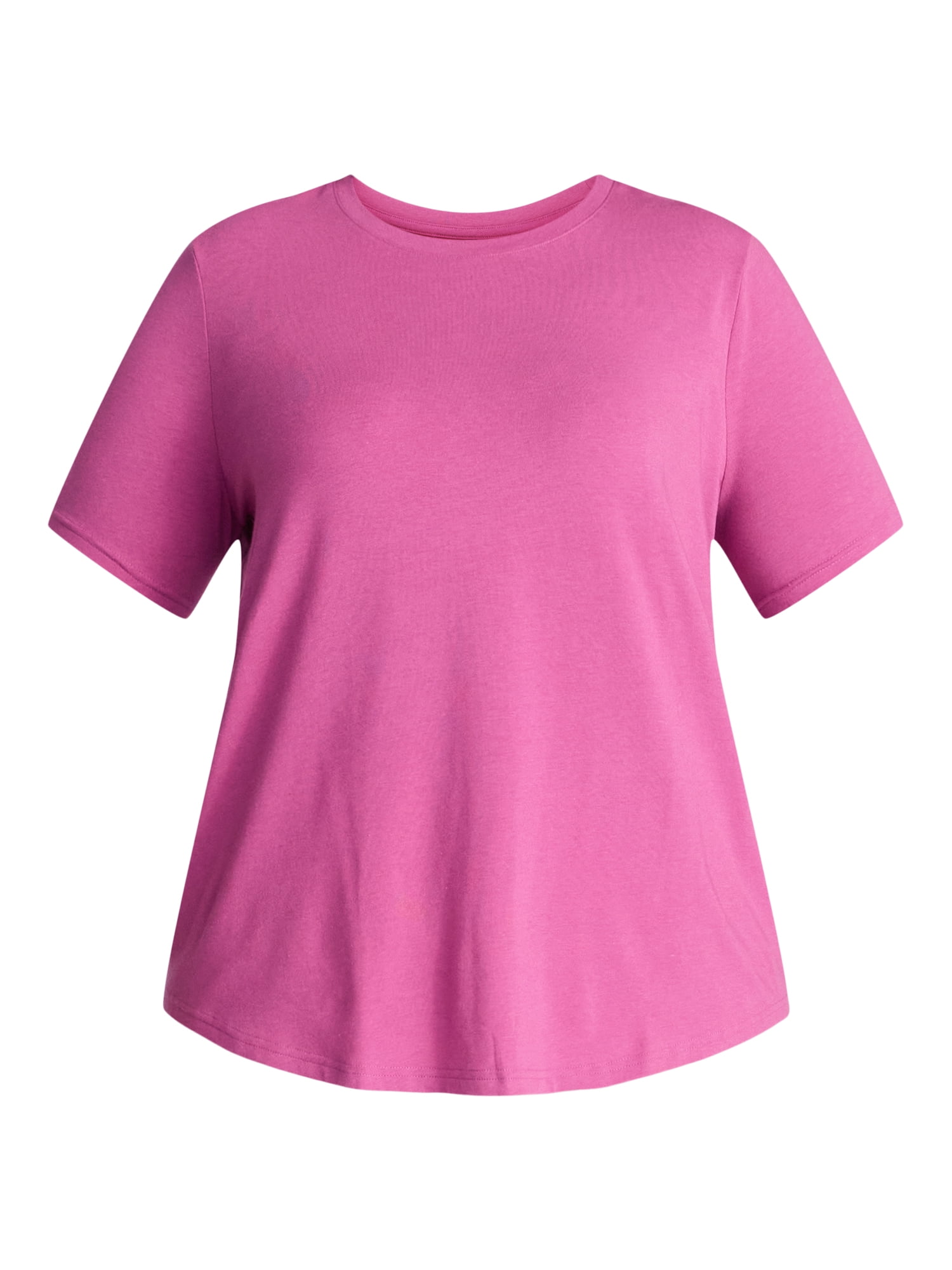 Terra & Sky Women's Plus Size Crewneck Tee with Short Sleeves, Sizes 0X-5X