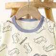 thumbnail image 5 of Nwiuh Premium Cotton Toddler Boy Short Sleeve T-Shirt & Shorts Set Summer Outfits Clothes Beige for Size 5-6 Years, 5 of 5