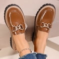 thumbnail image 4 of Women Chunky Heel Loafers Anti-Slip Lug Sole Platform Casual Work Business Dress Shoes, 4 of 6