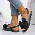 thumbnail image 6 of LOVZFMLL Sandals for Women 2025 Bow Knot Ajustable Buckle Open Toe Flat Sandals for Summer Casual Outdoor Walking Travel Beach Vacation Black 9.5, 6 of 8