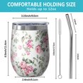 thumbnail image 5 of 12oz Stemless Wine Tumblers Pioneer Flower Floral Print Pattern Vacuum Insulated Stainless Steel Travel Tumbler Cups Mug with Lid and Straw for Champaign,Cocktail,Beer with Cleaning Brush, 5 of 5
