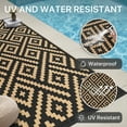 thumbnail image 5 of DEORAB Outdoor Rugs Waterproof Plastic Straw Mat 5'x8' Reversible for RV Patio Deck Beach Black & Brown, 5 of 9
