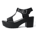 thumbnail image 2 of J. Adams Corby Platform Sandals for Women - T-Strap Mid Heel Sandal Wedges - Summer Shoes for Women | Polyurethane, 2 of 7