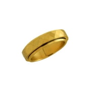 Gem Stone King Yellow Gold Plated 6mm Tungsten Spinning Center Wedding Band Ring