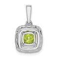 thumbnail image 5 of Auriga Fine Jewelry 14K White Gold Lab Grown Diamond and Peridot Halo Pendant for Women (L-12mm, W-10.8mm), 5 of 6