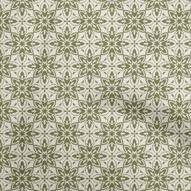 oneOone Rayon Olive Green Fabric Asian Block Floral Sewing Craft Projects Fabric Prints By Yard 56 Inch Wide