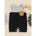 thumbnail image 5 of Aojekbee Baby Boy Tank Top Romper Casual Contrast Color Round Neck Sleeveless Jumpsuit Infant Toddler Overalls, 5 of 10