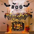 thumbnail image 2 of decoración interior de halloween bufanda de chimenea de telaraña, pancarta de halloween, murciélago 3d, decoración del hogar de halloween, decoración de fiesta de halloween, 2 of 5
