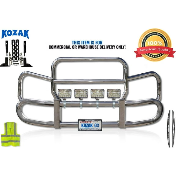 Kozak Herd 300 Compatible with 365 SBA 2008-2017 Grille Deer Moose Brush Bumper Guard Chrome