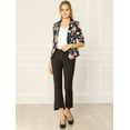 thumbnail image 3 of INSPIRE CHIC Chaqueta Tipo Blazer Informal Con Solapa De Muesca Y Manga Larga Para Mujer Azul marino-Floral S, 3 of 6