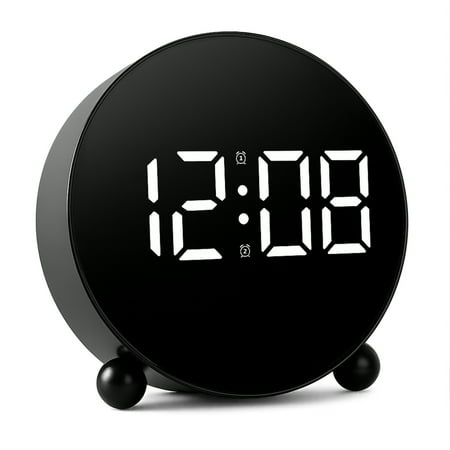 Digital Alarm Clock for Heavy Sleepers Adults, Alarm Clock for Bedroom, Alarm Loud LED Big Display Plug in Simple Basic Digital Clock with USB Charging Port, Black