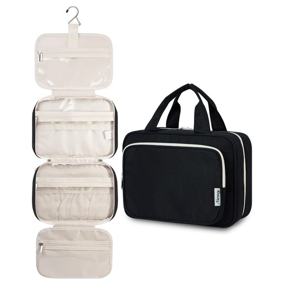 Neceser Narwey colgante para mujer, de viaje, negro (tamaño mediano)