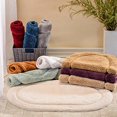 thumbnail image 3 of Superior BATHRUG-OV2PC-SP Cotton Oval Bath Rug Set - Sapphire, 2 Pieces, 3 of 5