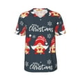 thumbnail image 2 of Gaeub Three Cute Christmas Gnomes Men's Basketball Short Sleeves, Beach Vacation T-Shirt, Fitness Short-Sleeve, Printed Pattern with Buttons - 4X-Large, 2 of 9