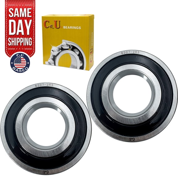 2Pcs CKU 6207-2RS Deep Groove Ball Bearing 35×72×17mm Double Rubber Sealed