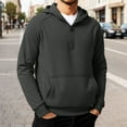 thumbnail image 1 of MHFRRA Sudadera con Capucha y Cremallera de Un Cuarto, Informal, Forrada, Cómoda, Suave, Cálida, para Invierno, Otoño, Exterior, Deportiva, con Capucha Gris, 1 of 4