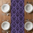 thumbnail image 6 of Halloween Table Runner - 120 Inch Long, Kitchen Dining Table Runner Dresser Scarves, Purple Black Haunted-House Fall Seasonal Farmhouse Decor for Coffee Tables Wedding Party Banquet, 6 of 8