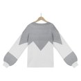 thumbnail image 6 of IROINNID Womens Sweater Jumper Round Neckline Pullover Sweater Color Block Loose Short Length Long Sleeve Knit Sweater, 6 of 6