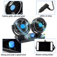 thumbnail image 5 of Ventilador de aire de refrigeración para coche, circulador de aire de refrigeración eléctrico de doble cabezal de 12 V, ventilador automático giratorio de 360 ​​grados para sedán SUV/RV/barc, 5 of 5