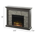 thumbnail image 4 of Twin Star Home 36"H Rustic Wall Mantel Electric Fireplace with Stacked Stone Look in Weathered Gray, 4 of 4