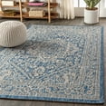 thumbnail image 4 of JONATHAN Y SMB101B-4 Sinjuri Medallion Textured Weave Navy/Gray 4 ft. x 6 ft. Indoor/Outdoor Area Rug, Coastal, Pet Friendly, Stain Resistant, Easy to Clean, for Patio, Living Room; Kitchen, Bedroom, 4 of 12