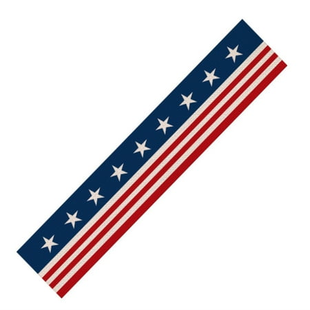 

13x72 4th of Table Runner American Stars and Stripes Flag Tablecloth Inde