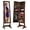 Walnut, variant on Yunken Freestanding Jewelry Armoire with Full-Length Mirror, Lockable Makeup Organizer, Velvet Lining, 5 Shelves - Gray Oak