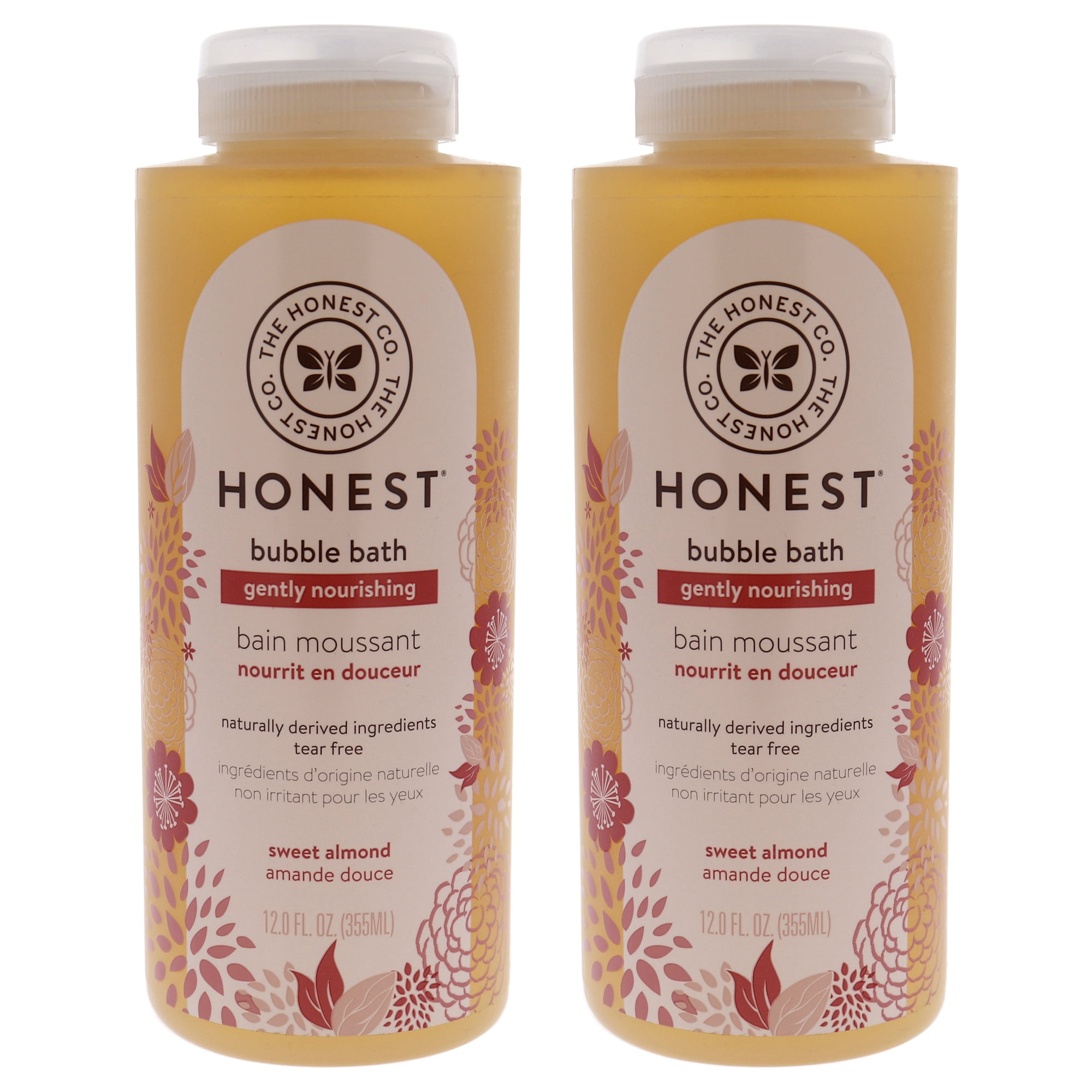 Honest Bubble Bath Gently Nourishing Sweet Almond Pack of 2, 12 oz