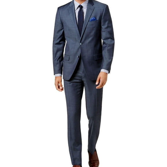 Ben Sherman Mens Comfort Two Button Blazer Jacket, Blue, 44 Long