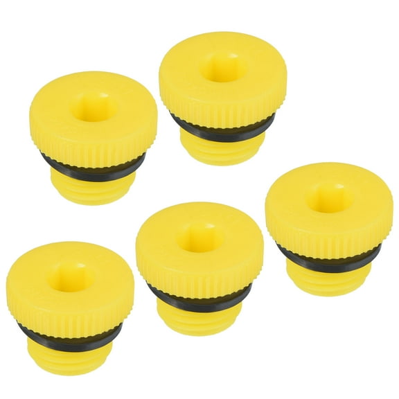 Uxcell G1/4 Hold Plugs Plastic Male Threaded Hex Socket End Cap, Yellow 5 Pack