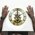 thumbnail image 7 of ROCKROK Golden Trim Metal Clock Face 126mm Gear Skeleton Quiet Quartzs Clock Head Insert Movement for Stylish Interior Decors, 7 of 7