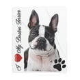 thumbnail image 1 of I Love My Boston Terrier Sherpa Blanket, 1 of 7