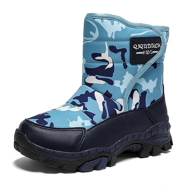EDFBUYKRS Chaussures d'Hiver pour Enfants Extérieur École Bottes de Neige Chaudes pour Garçons Filles