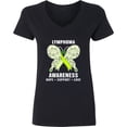 thumbnail image 3 of Inktastic Lymphoma Awareness Hope Support and Love Women's V-Neck T-Shirt, 3 of 5