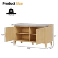 thumbnail image 6 of UGTOO Natural Wood Entryway Bench – Shoe Organizer with Cushioned Seat, 330 lb Load (39.3"L x 13.7"W), 6 of 13