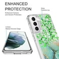 thumbnail image 3 of Samsung Galaxy S21 FE Phone Case, Rosebono Hybrid Bling Glitter Sparkle Epoxy Graphic Marble Colorful Silicone Skin Cover Armor Case for Samsung Galaxy S21 FE (Green), 3 of 6