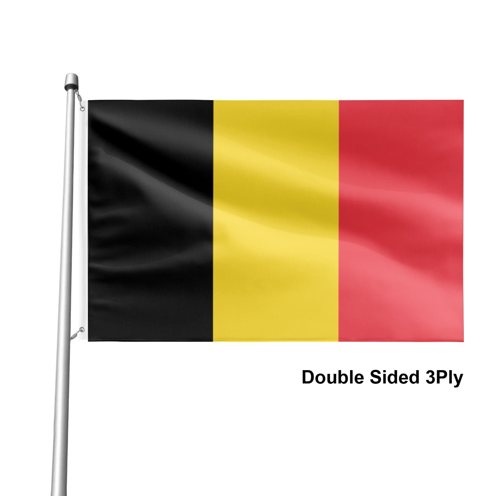 Livetty Double Sided 3 layers Flags 4x6 Ft Belgium Flags Banner for Yard Decoration Garden Display For World Soccer Play